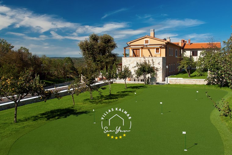 Golf practice zone on the private estate of Villa Vlastelini I in Labin-Rabac