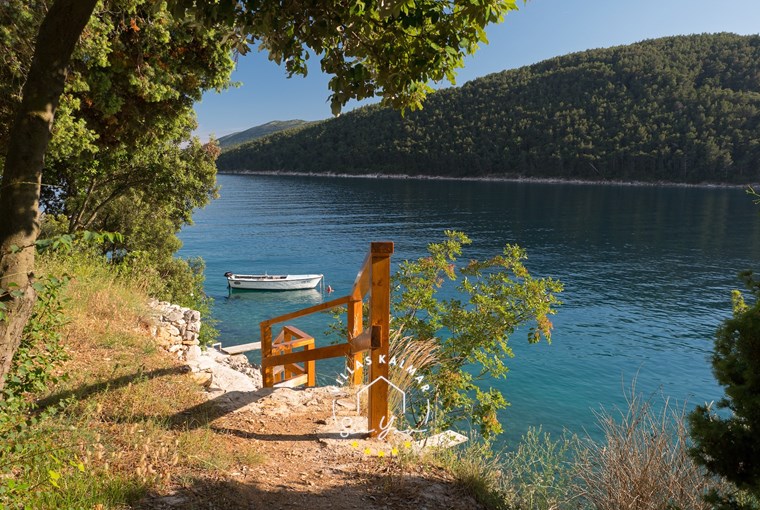 Turquoise Adriatic bay below Villa Vlastelini II, eastern Istria
