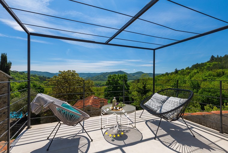 Balcony with view of nature in villa