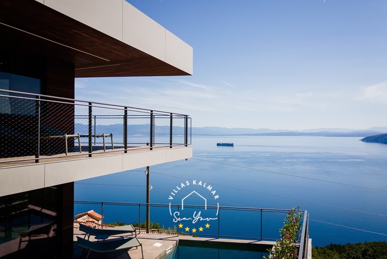 Sea view toward islands Krk and Cres – luxury Croatian villa