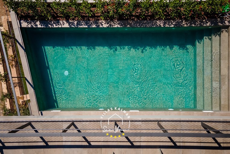 Mediterranean garden with olive trees and pool area – luxury villa Croatia