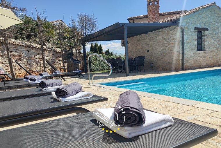 Private pool of villa in Istria