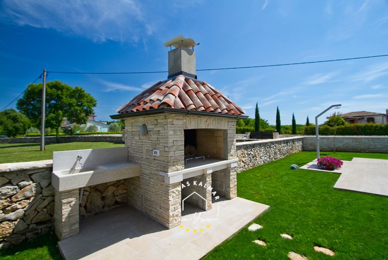 Grill in garden of villa