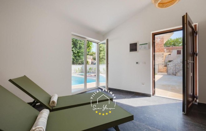 Sun loungers in the wellness house in Villa Andrea, Central Istria