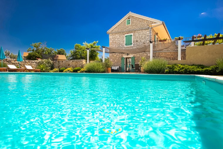 Restored stone villa with private pool near Zadar