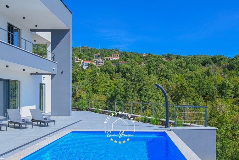 Modern villa with private pool and sun loungers near Opatija - Villa Ziganto