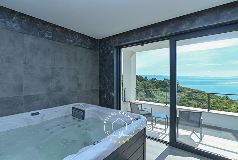 Indoor hot tub with sea view and terrace, Villa Ziganto - Opatija